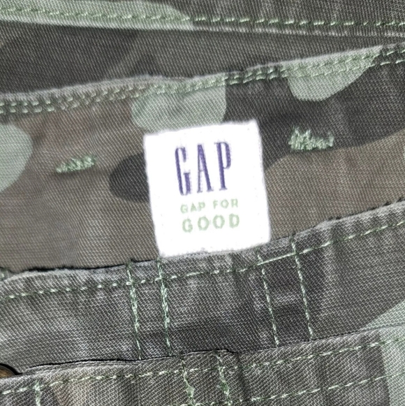 Gap Belted Green Camo Capri Pants Size 6 NWT Military Camouflage Khaki  B23#8 - Picture 4 of 7